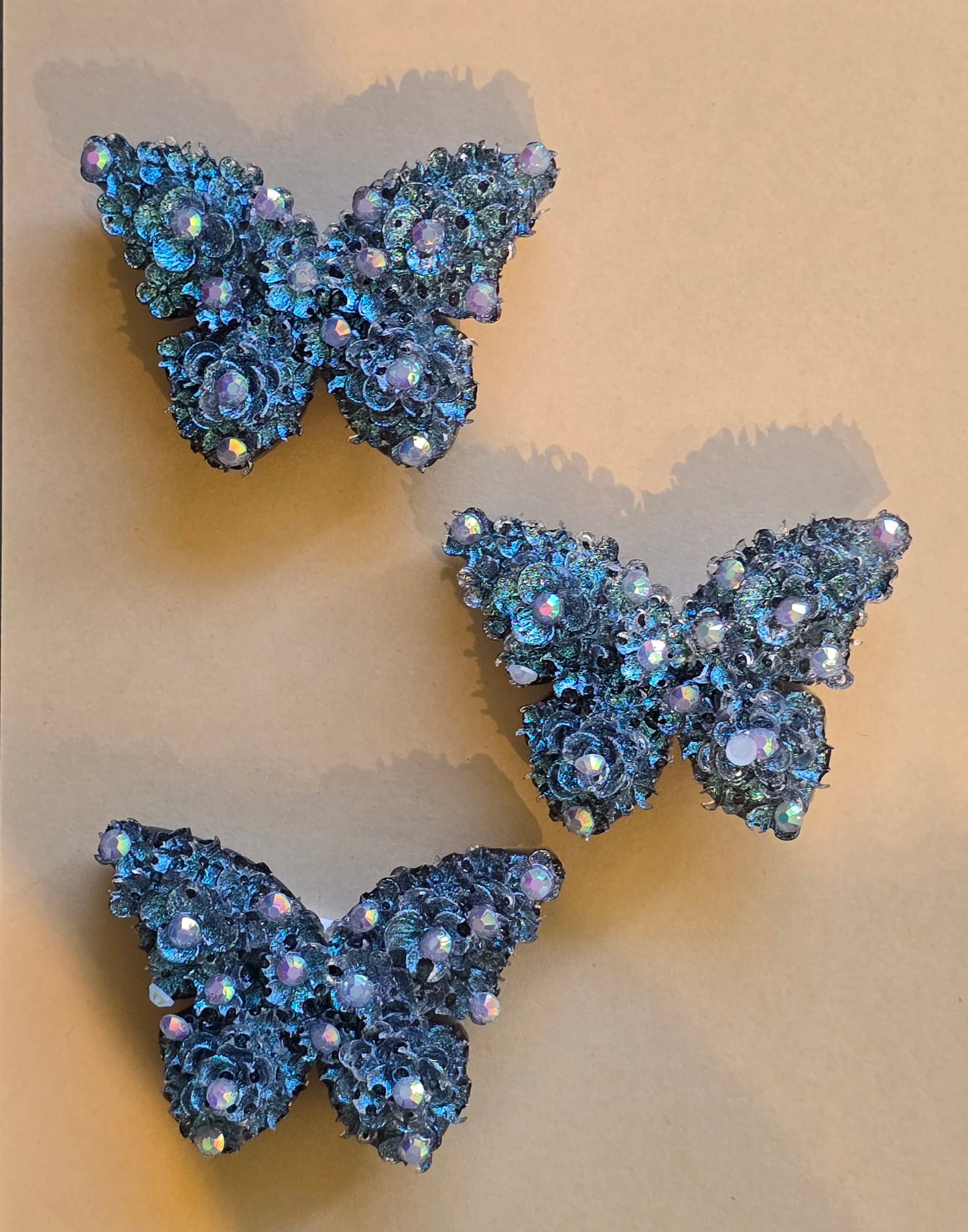 Magnets butterflies blue 3 per set