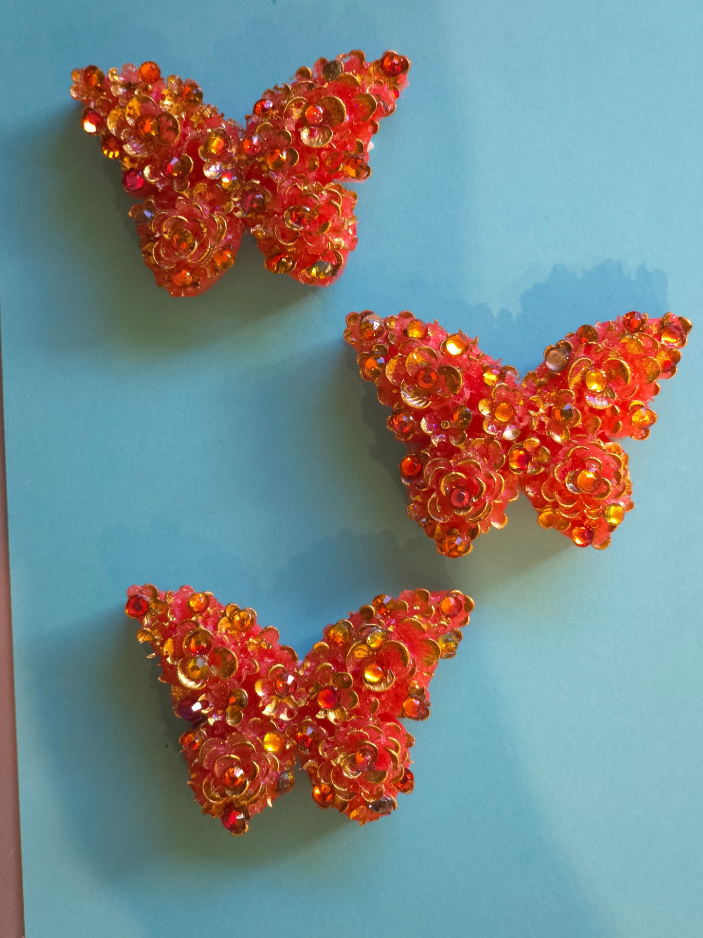 Magnets butterflies coral 3 per set