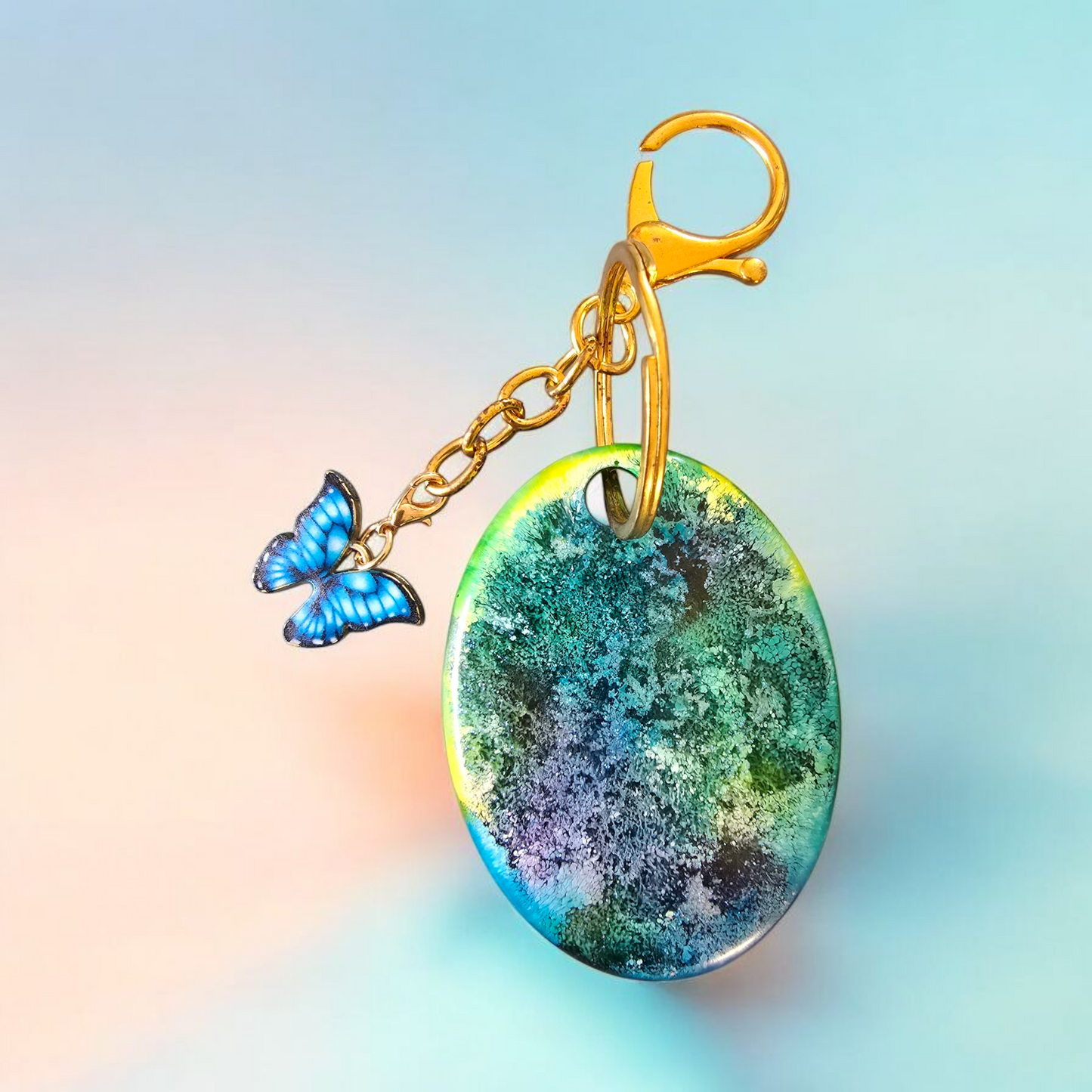 Keycharm with blue butterfly