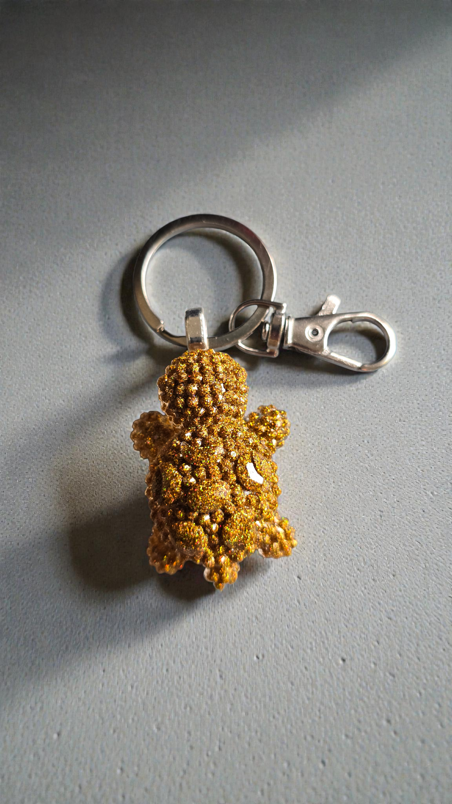 Keyring turtle crystal gold