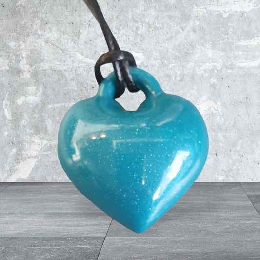 Pendant Puffy Heart Turquoise