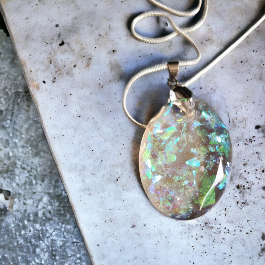 Pendant Blue Green sparkle crystal