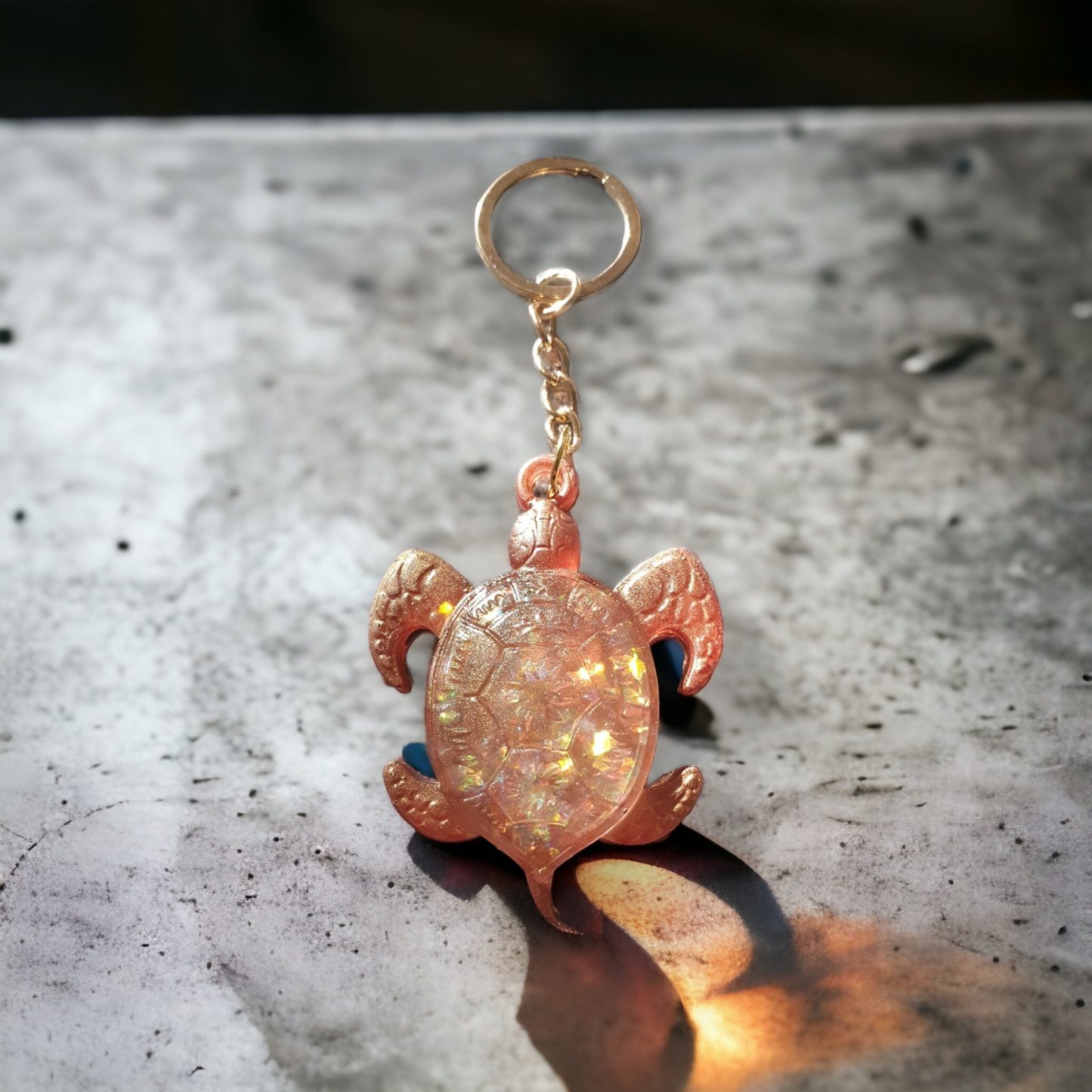 Keyring Ocean turtle number 5 pink