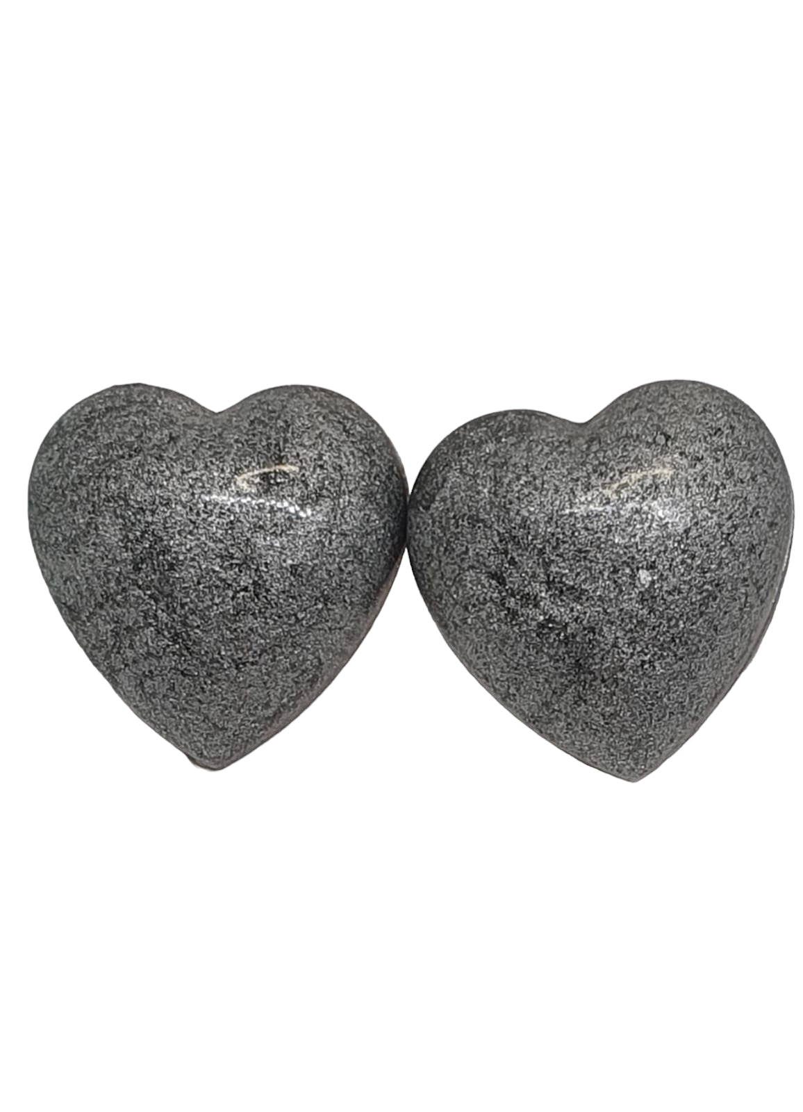 Earrings Rounded Heart Silver Grey