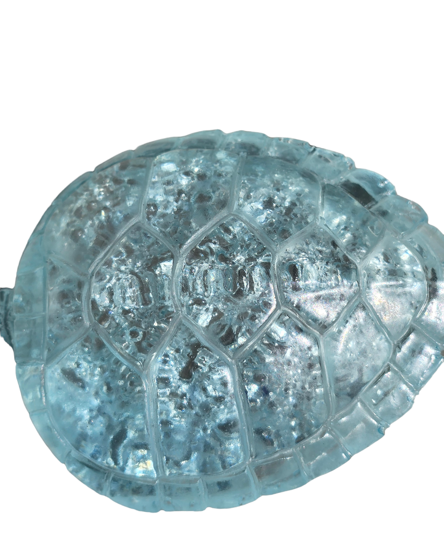 Turtle large light blue crystal looking 14 x 12 cm
