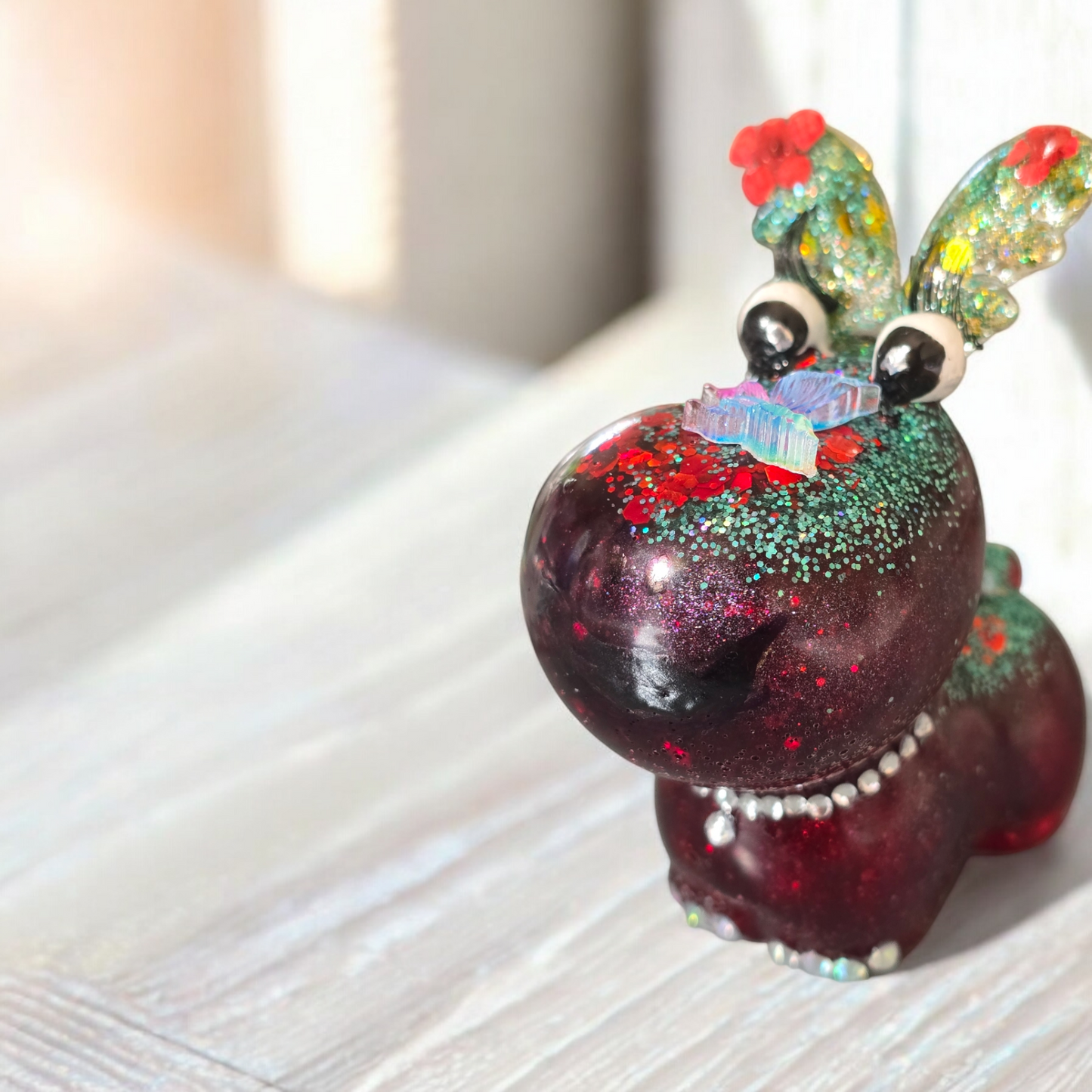 Reindeer deep red and sage green