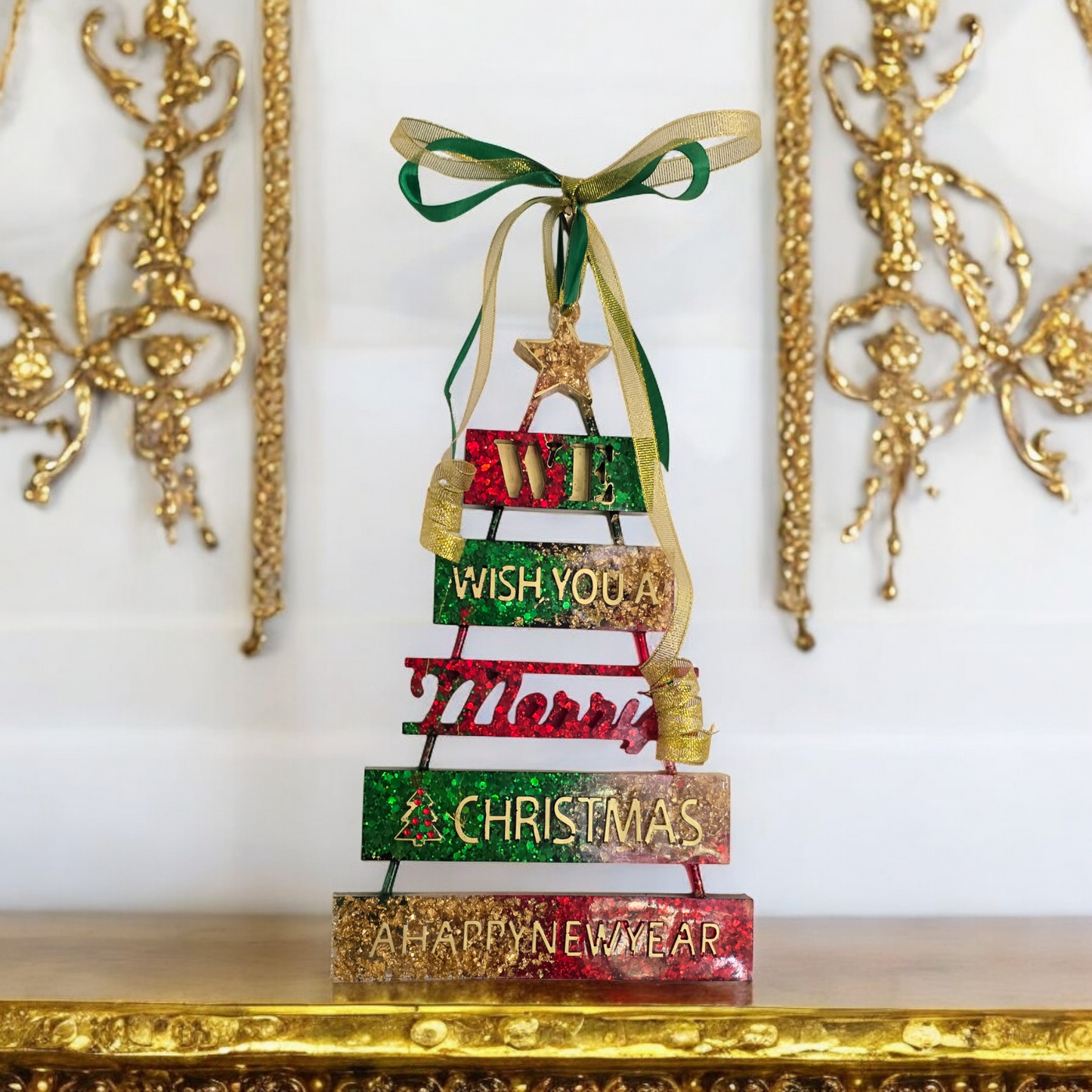 Christmas decoration Christmas tree red, green and gold