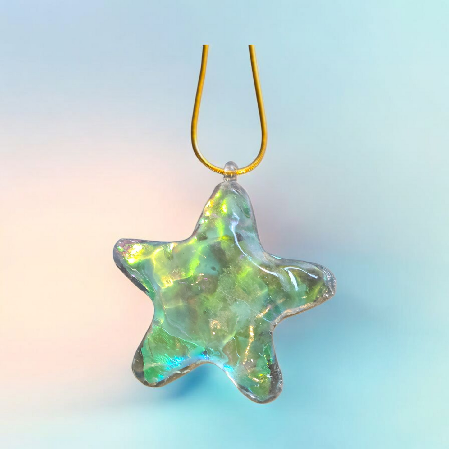 Pendant green starfish water ripple