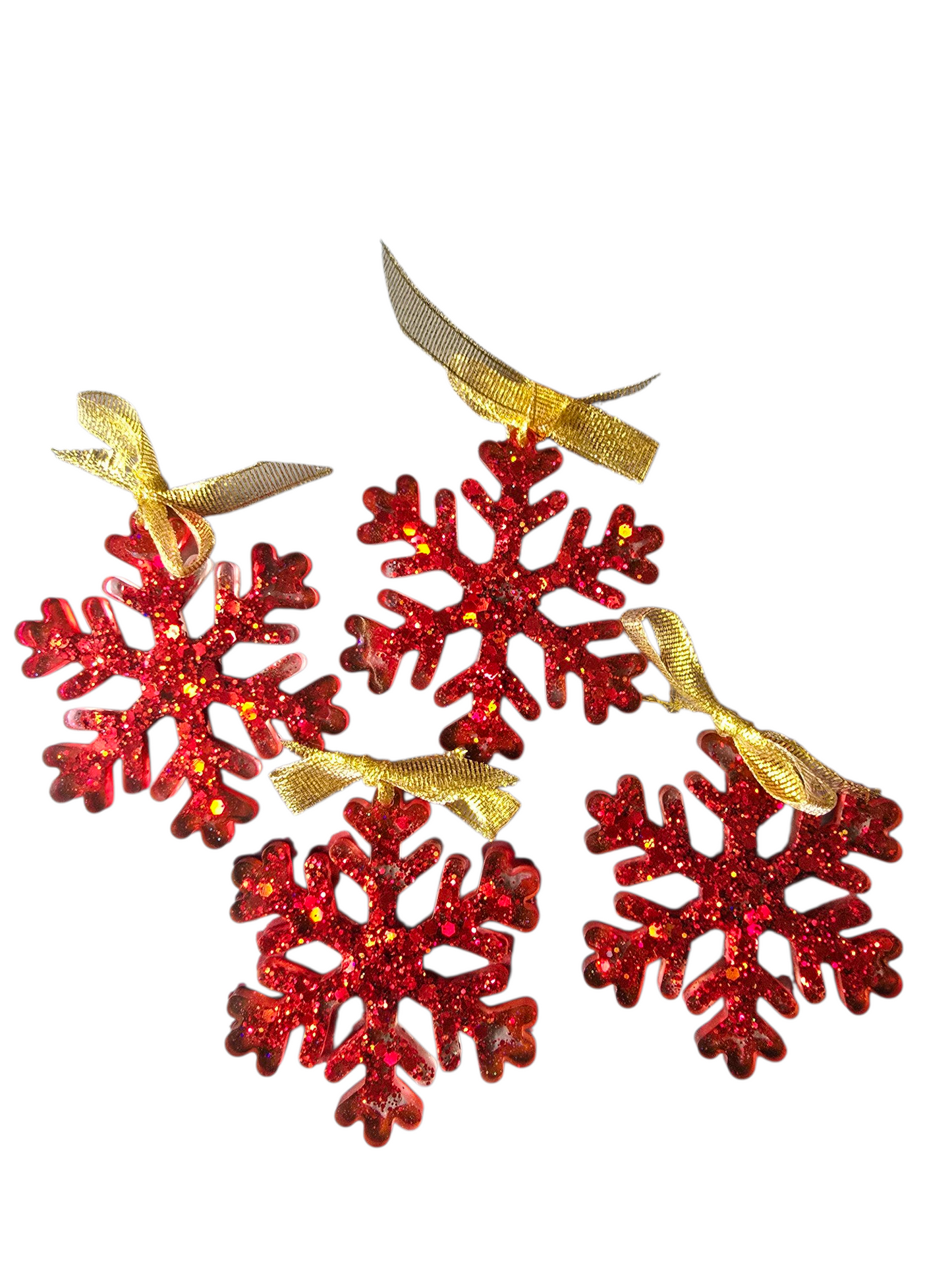 Christmas Snowflake set of 4 in red