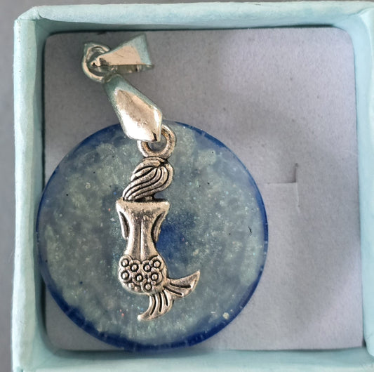 Pendant light blue with mermaid