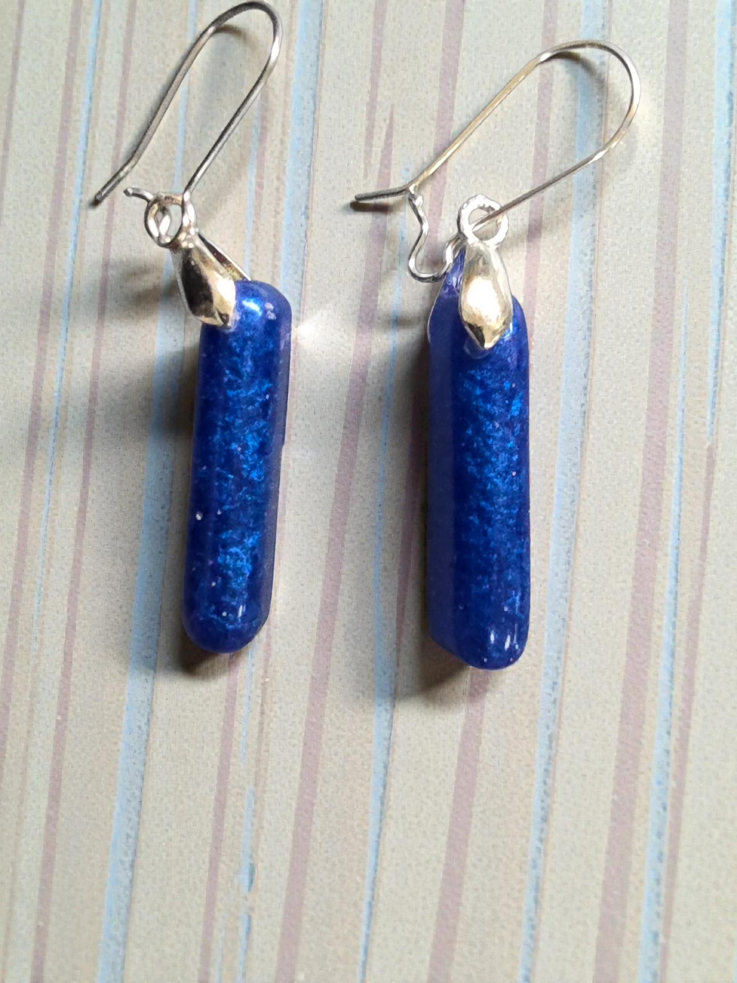 Earrings dangling royal blue