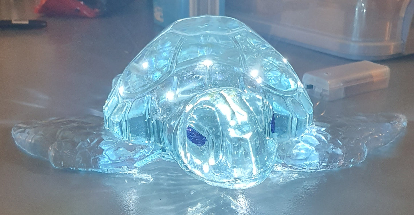 Turtle HUGH with lights blue light 30 x 31cm
