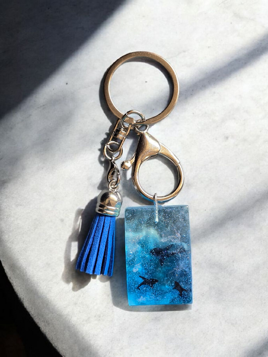 Keycharm sharks with blue tassel