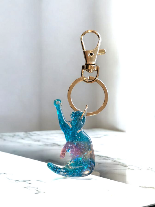 Keycharm Cat pink and blue