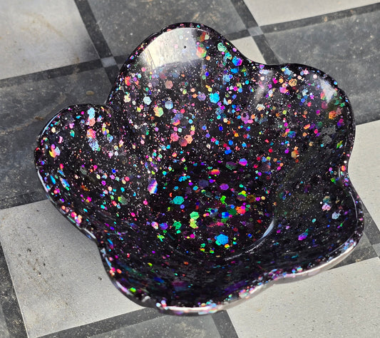 Petal bowl black sparkle