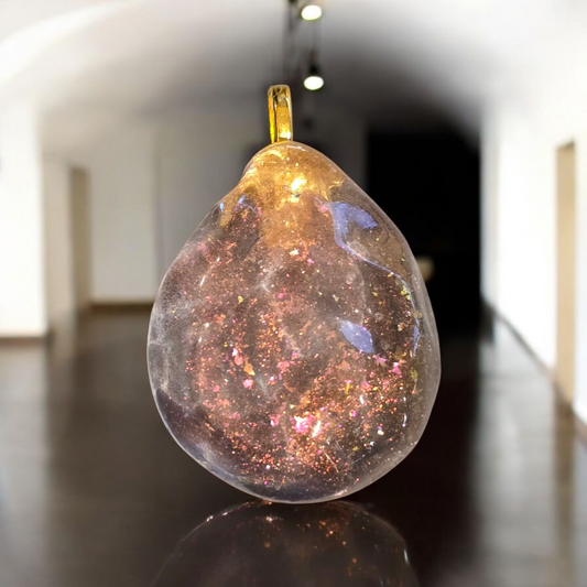 Water ripple rose gold pink shimmer pendant