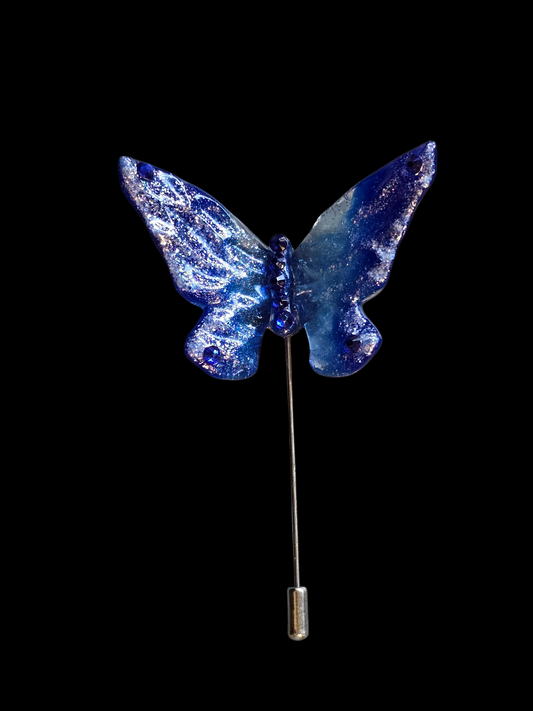 Lapel Pin Cobalt blue butterfly