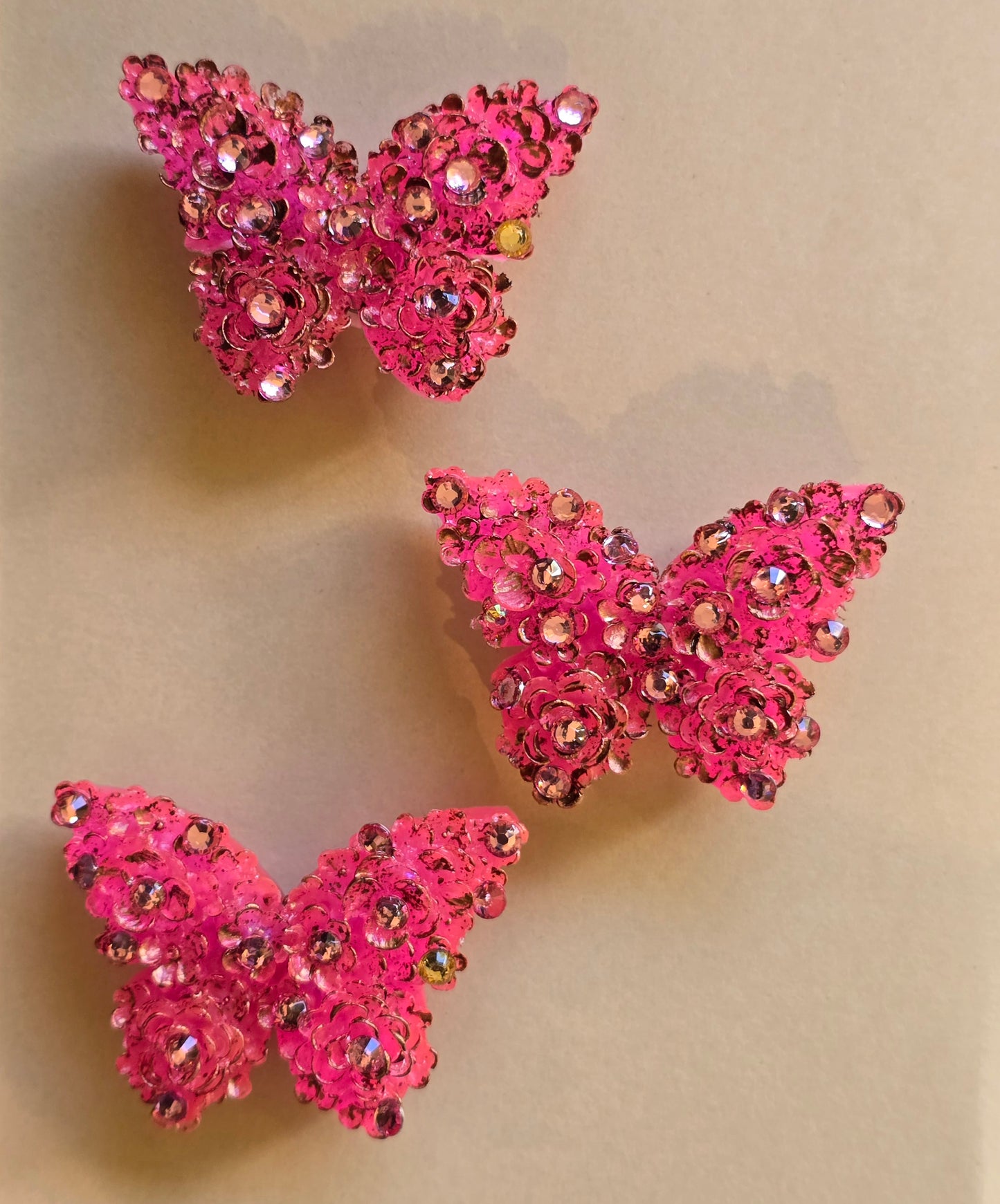 Magnets butterflies pink set of 3