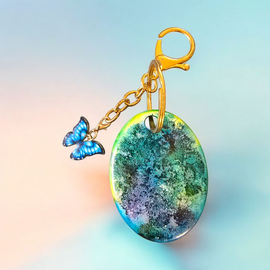 Keycharm with blue butterfly