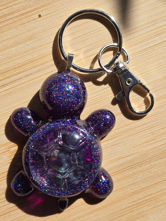 Keycharm turtle shaker purple