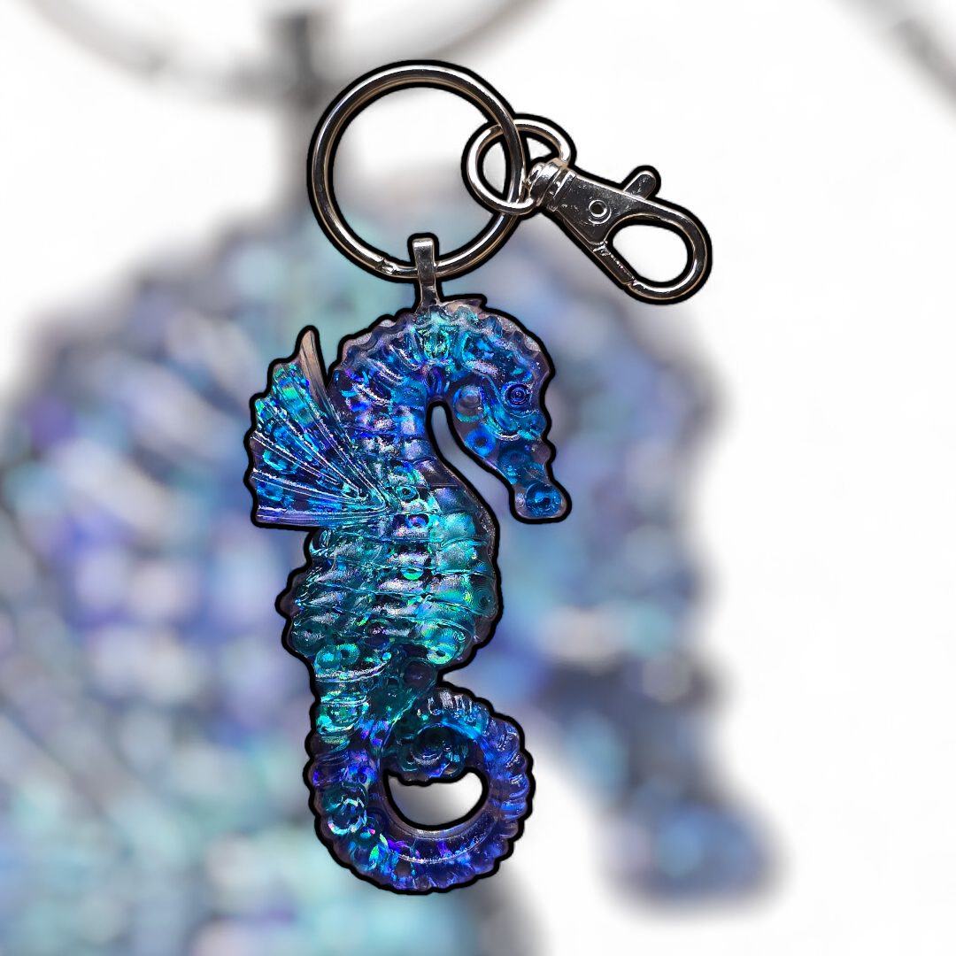 Keycharm seahorse blue, green