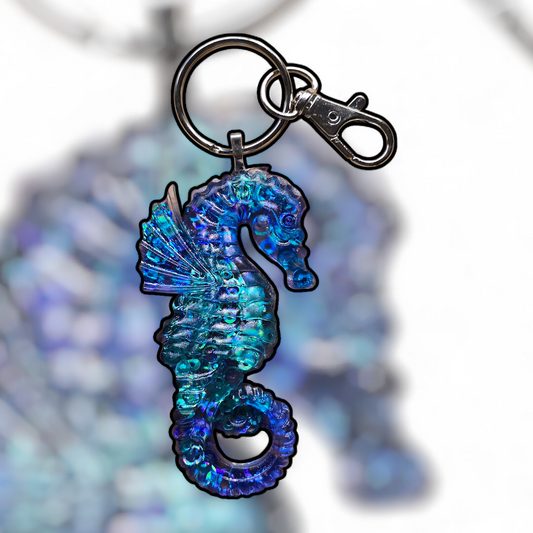 Keycharm seahorse blue, green