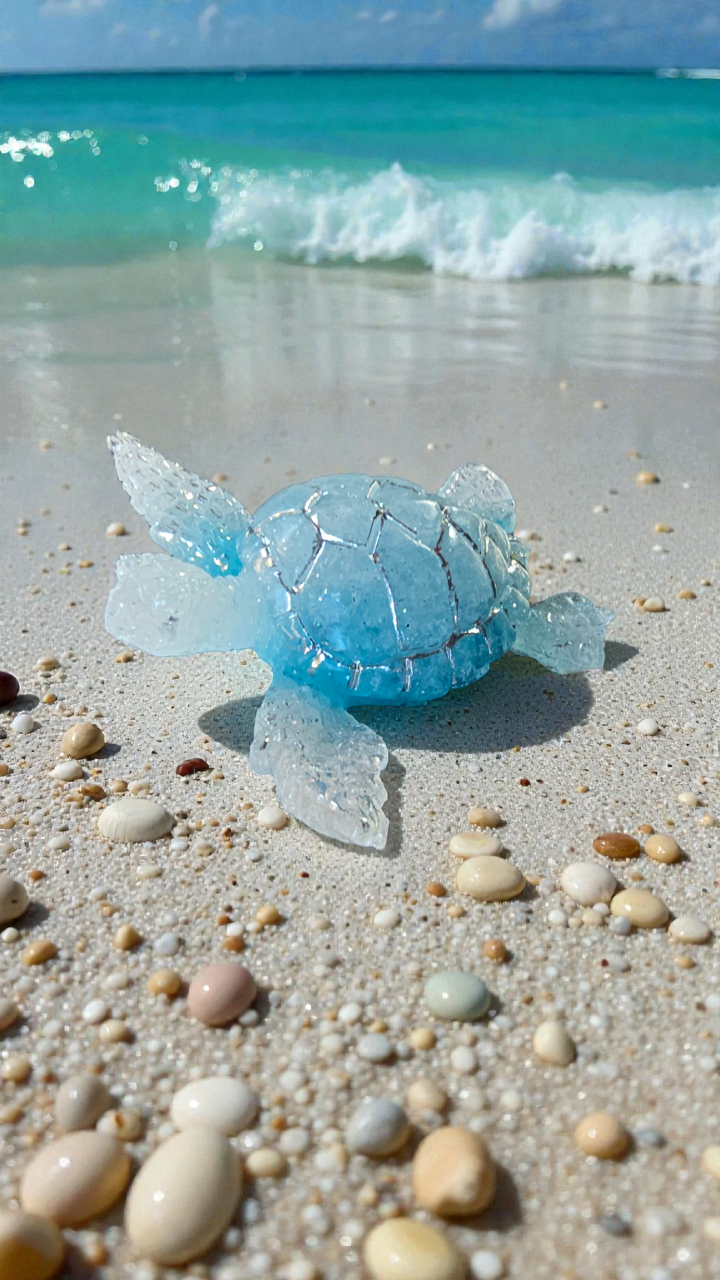 Turtle small icy white