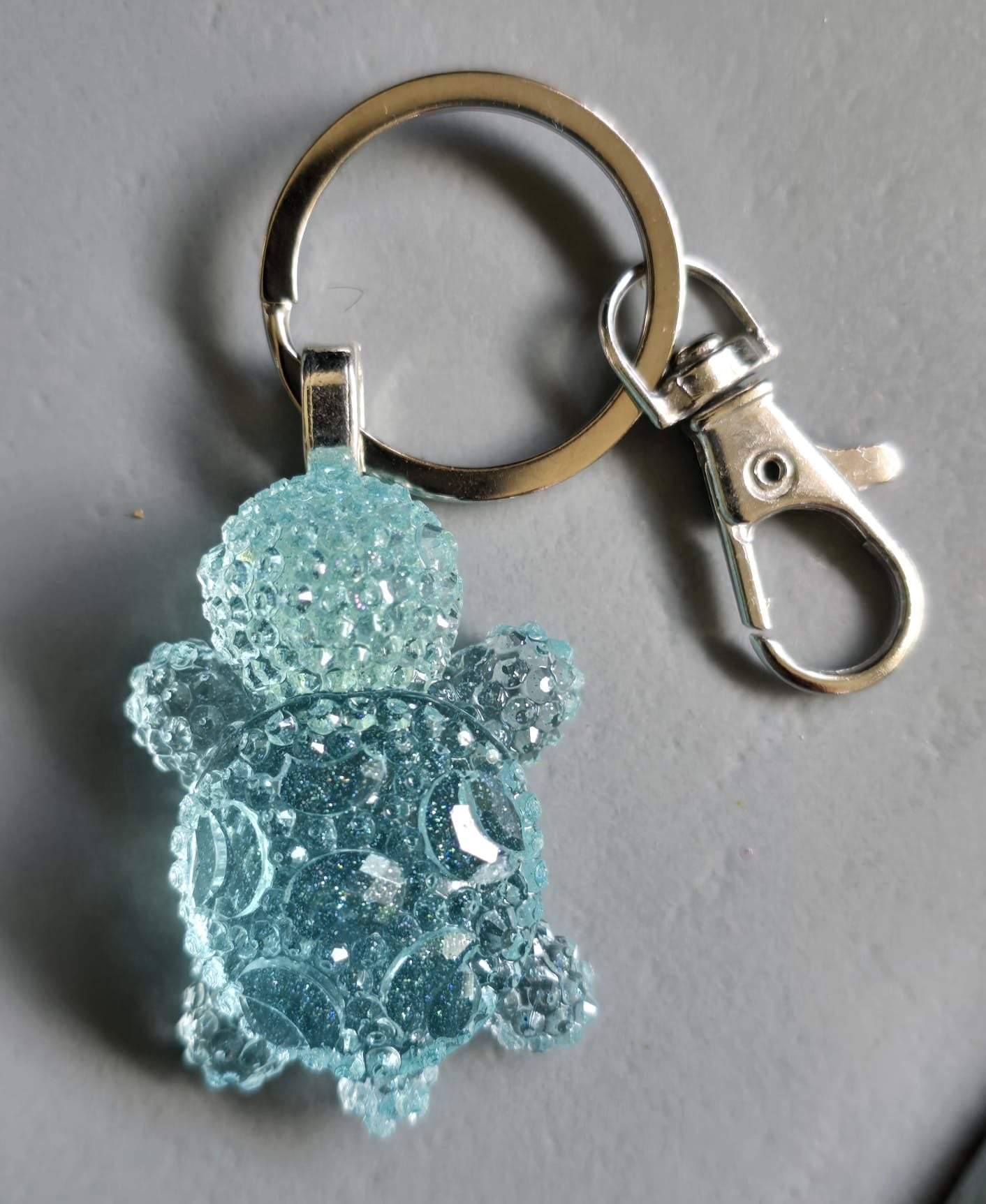 Keyring turquoise sparkling tortoise