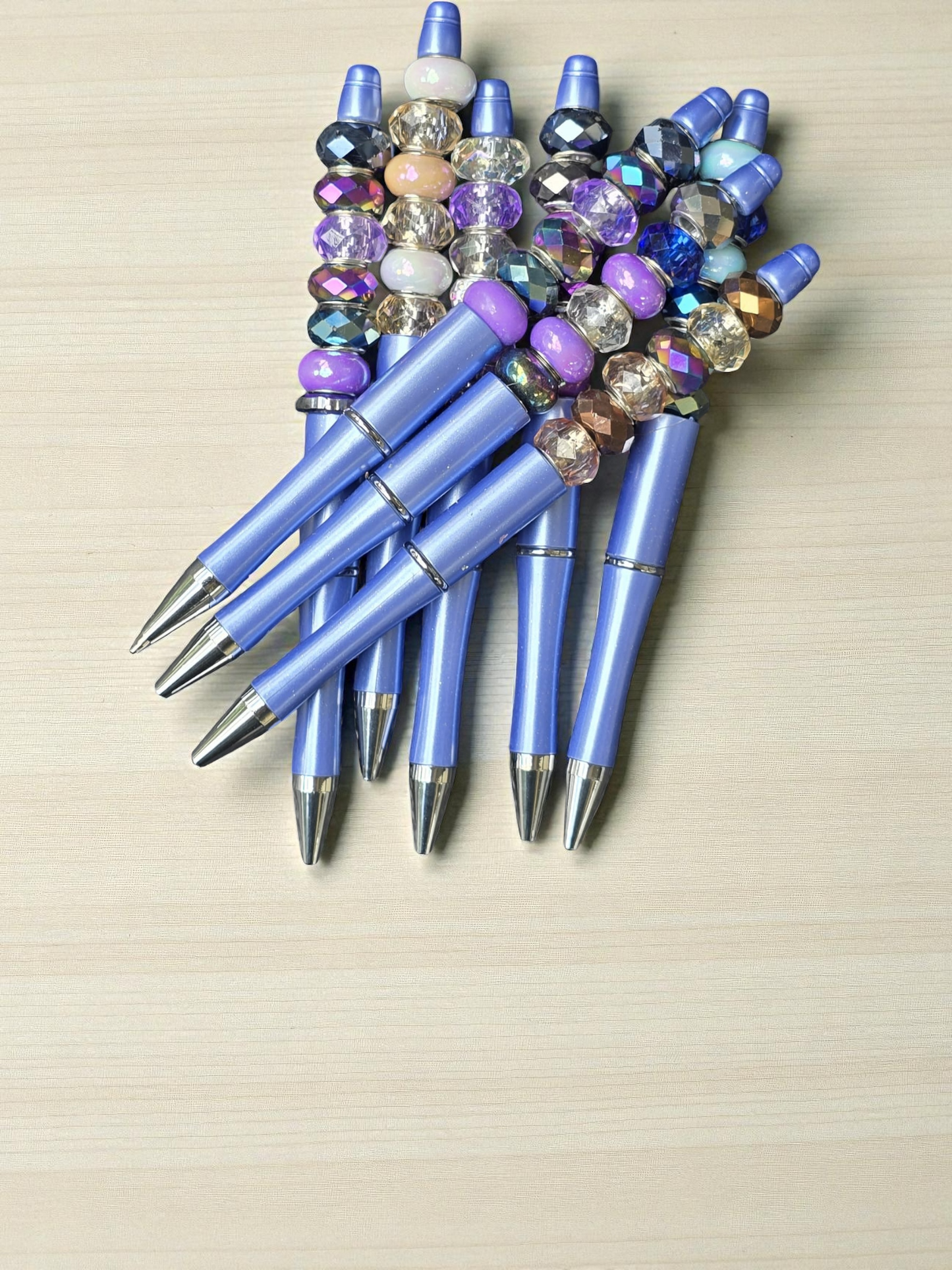Beaded pen purple