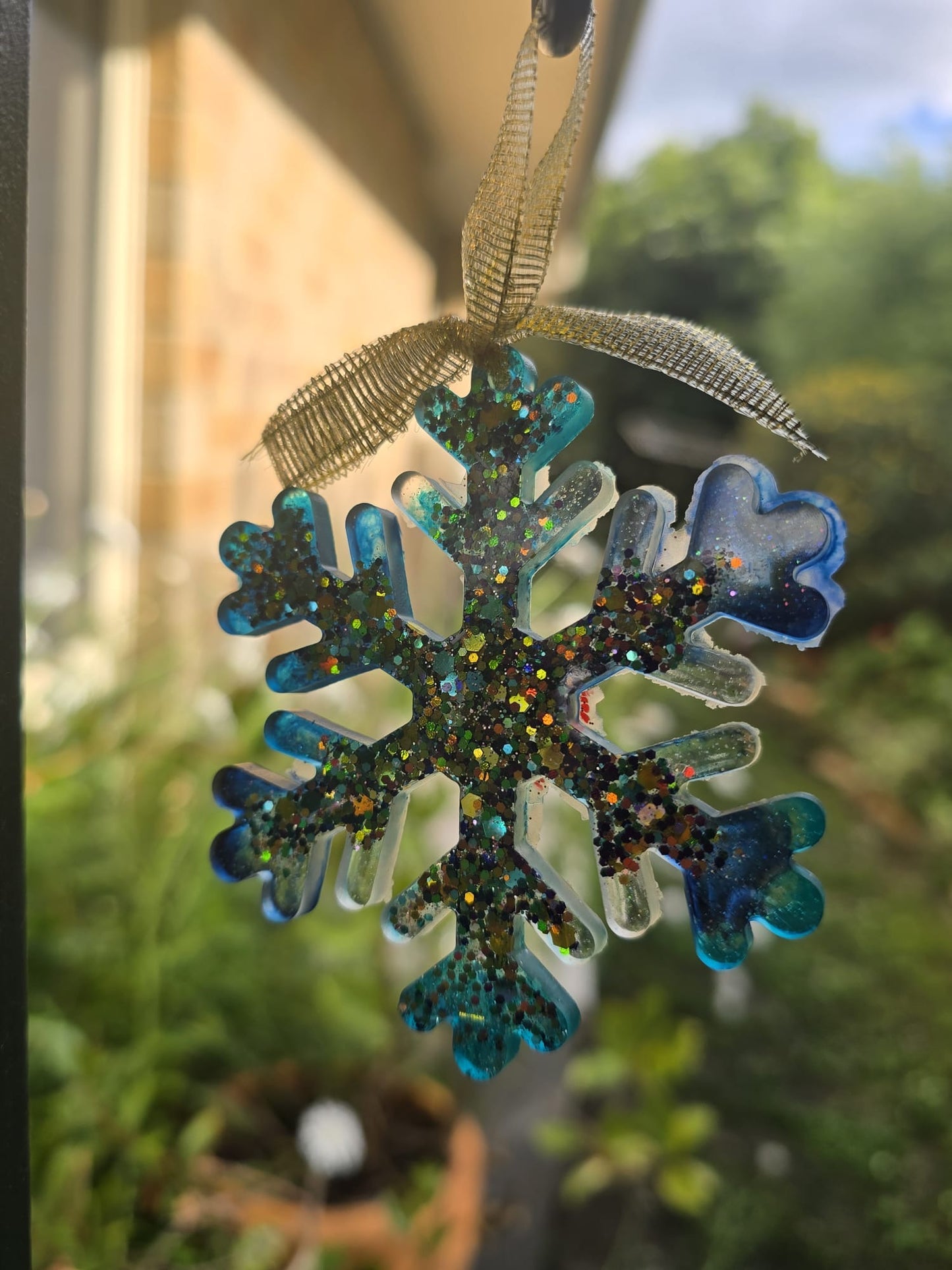 Christmas Snowflake set of 4 turquoise