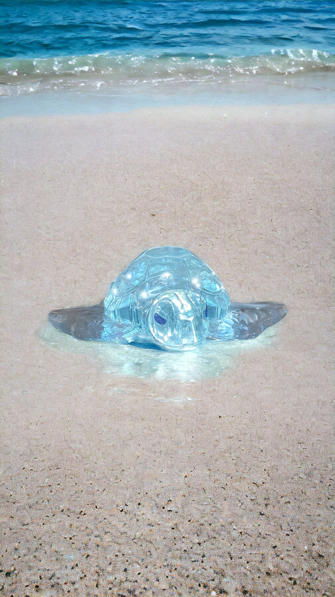 Turtle huge turquoise with lights Size; 31 x 30cm