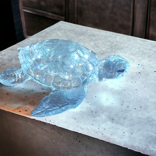 Turtle HUGH with lights blue light 30 x 31cm