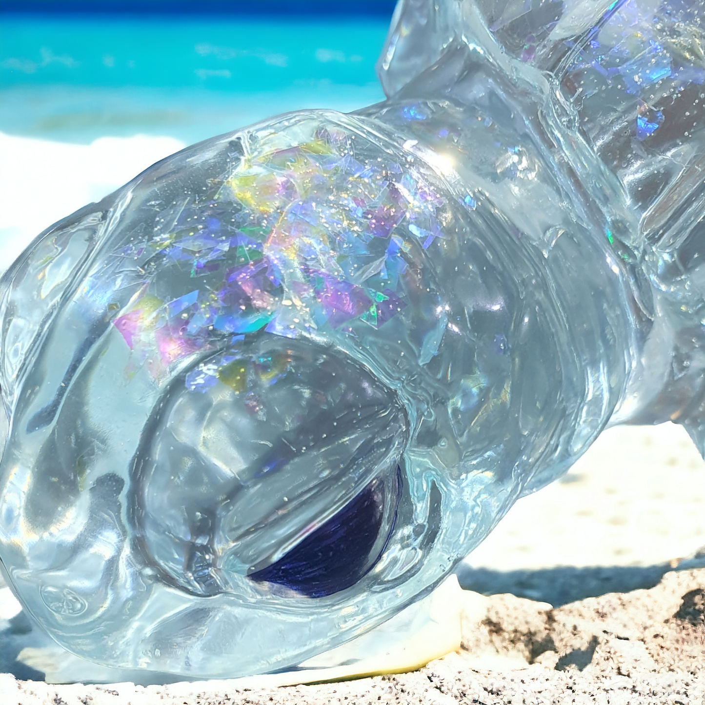 Turtle HUGH with lights blue light 30 x 31cm