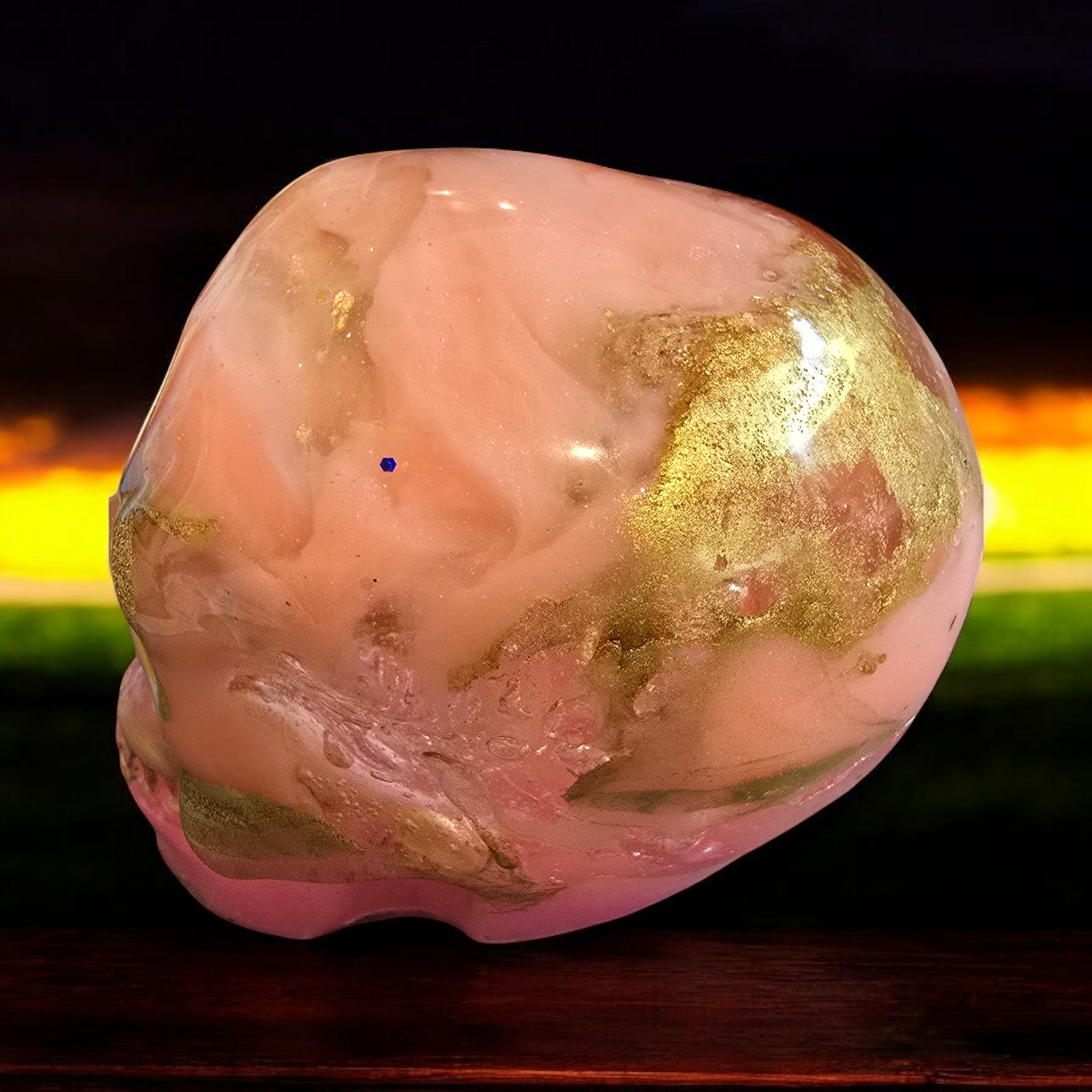 Scull pink and gold large