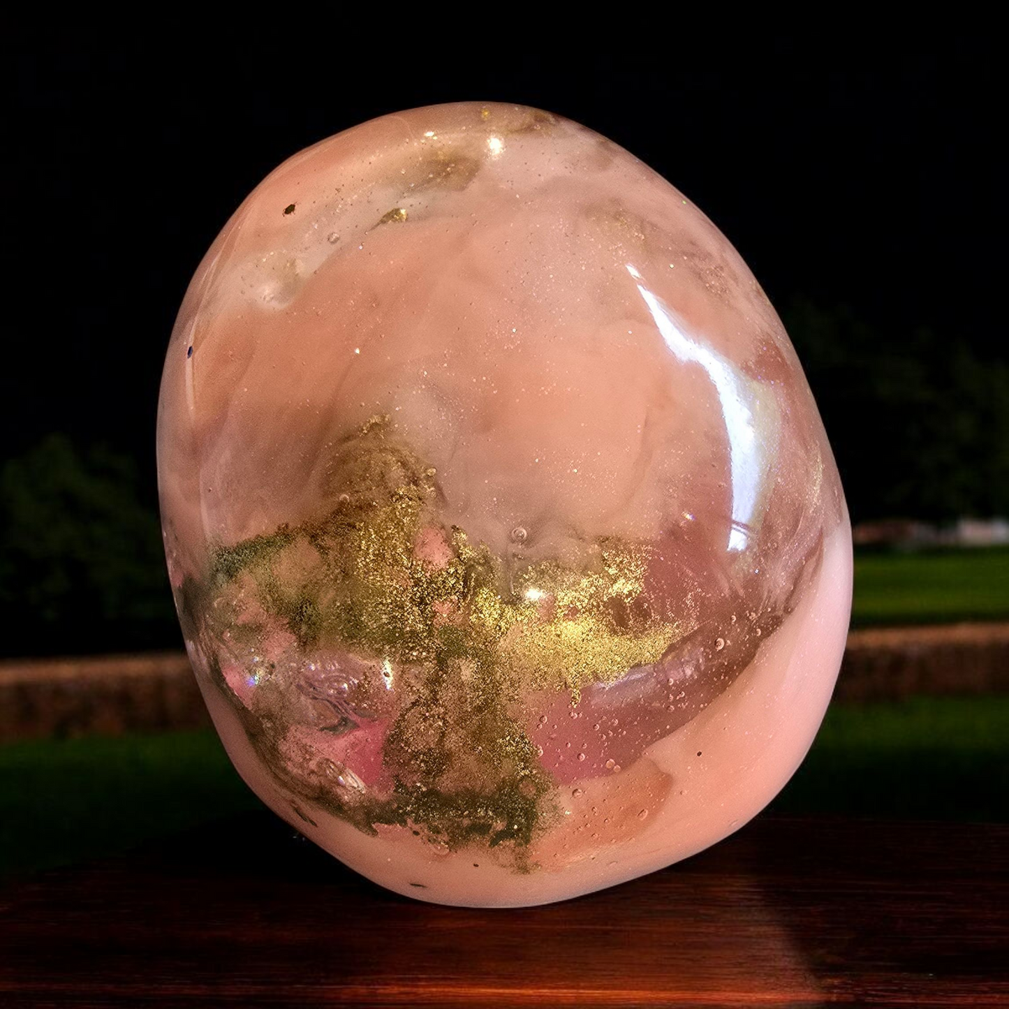 Scull pink and gold large