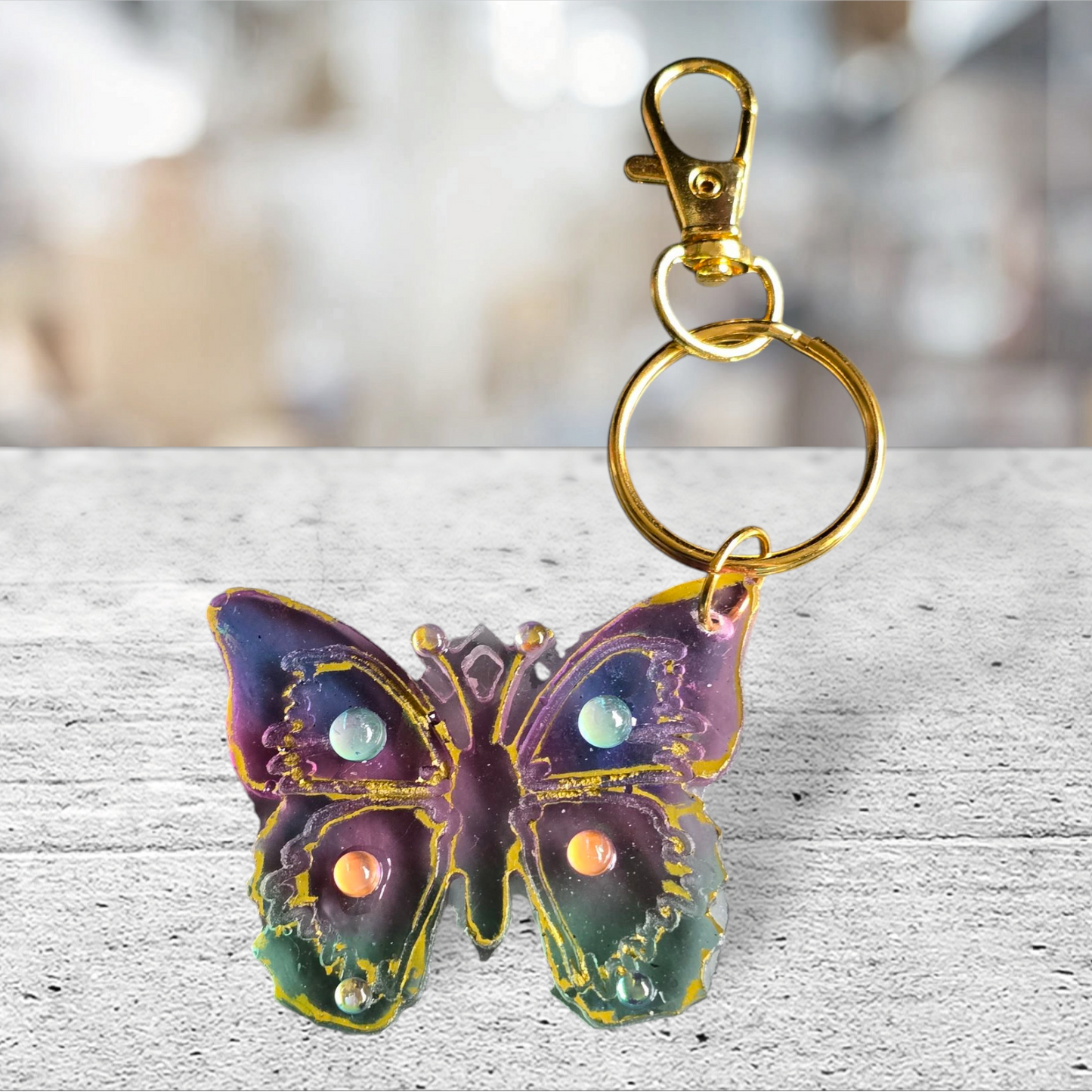 Keycharm butterfly rainbow