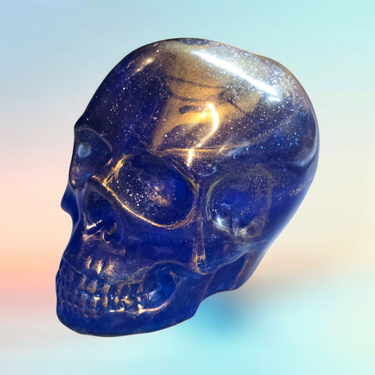 Scull large cobalt blue