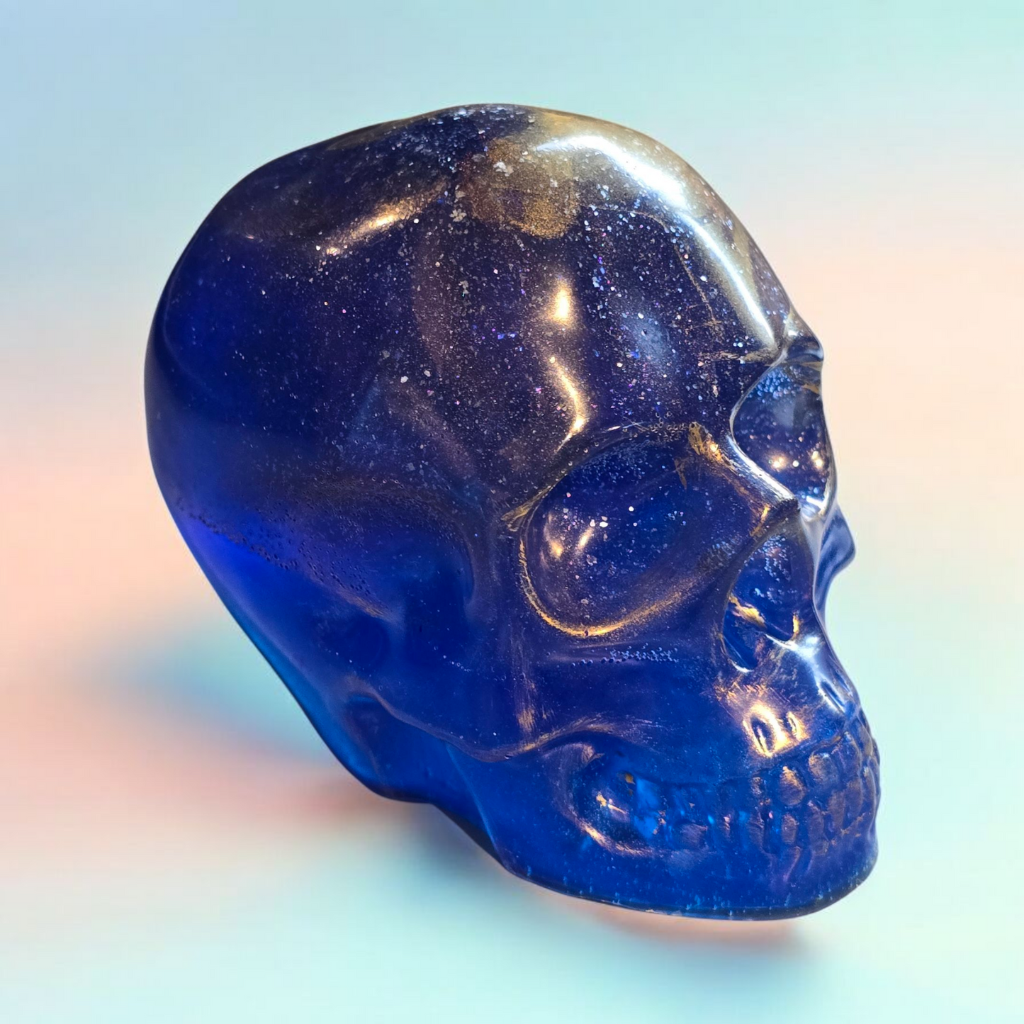 Scull large cobalt blue