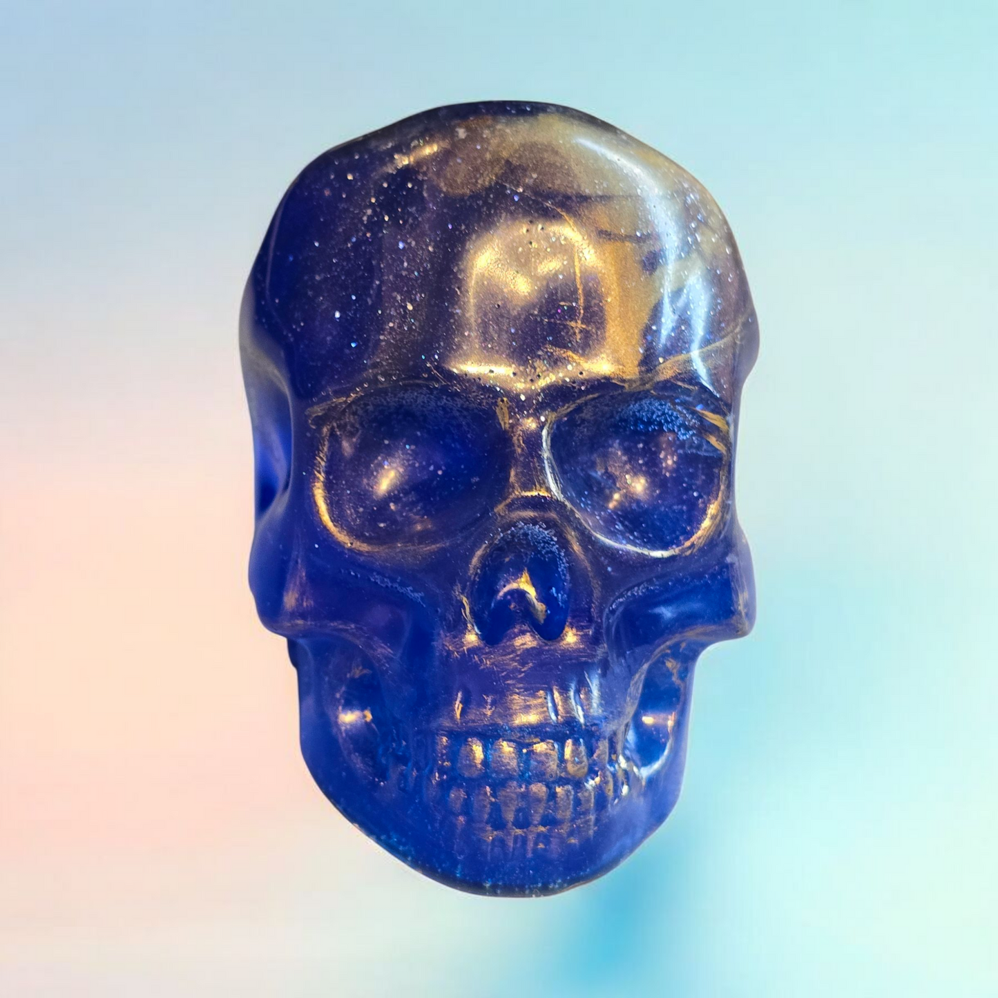 Scull large cobalt blue