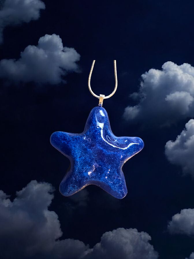 Pendant cobalt blue water ripple