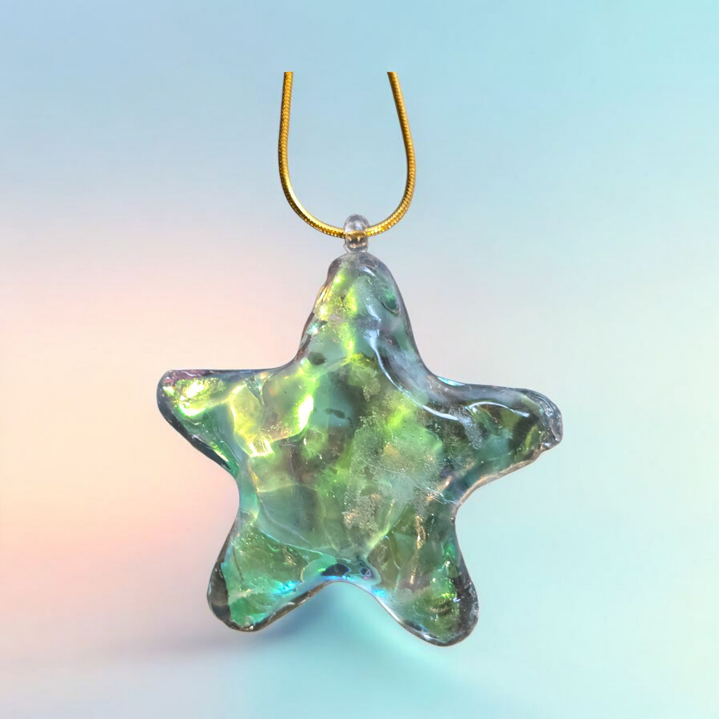 Pendant green starfish water ripple