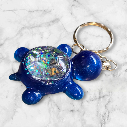 Keycharm turtle shaker blue
