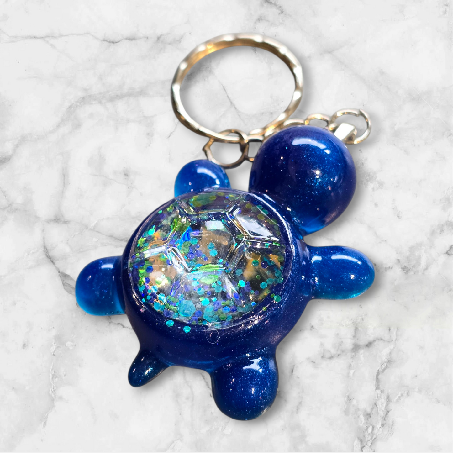 Keycharm turtle shaker blue
