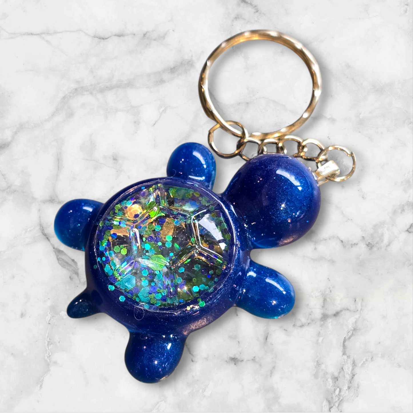 Keycharm turtle shaker blue