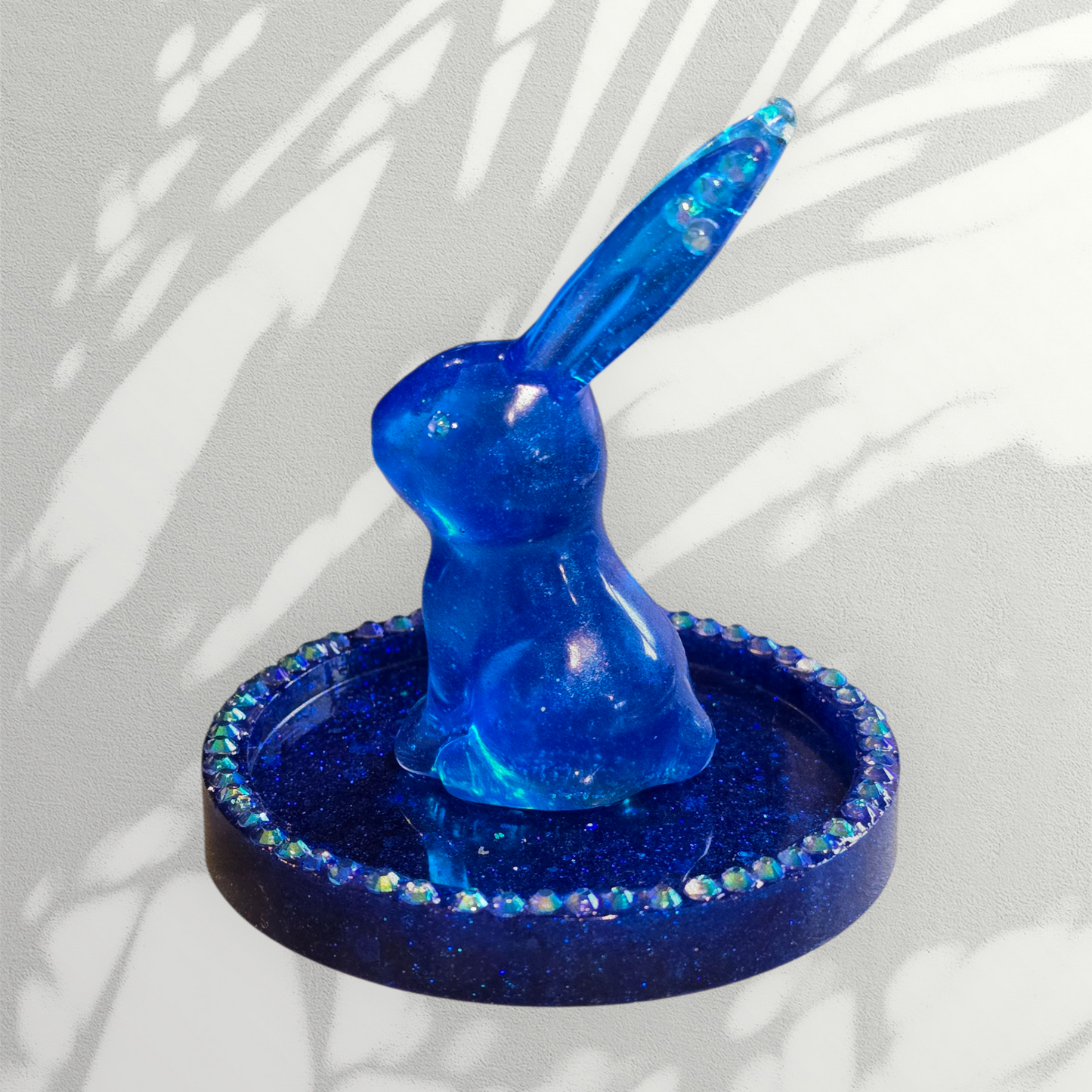Bunny ring holder cobalt blue