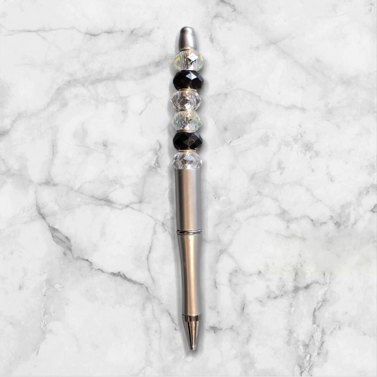 Beaded pens silver