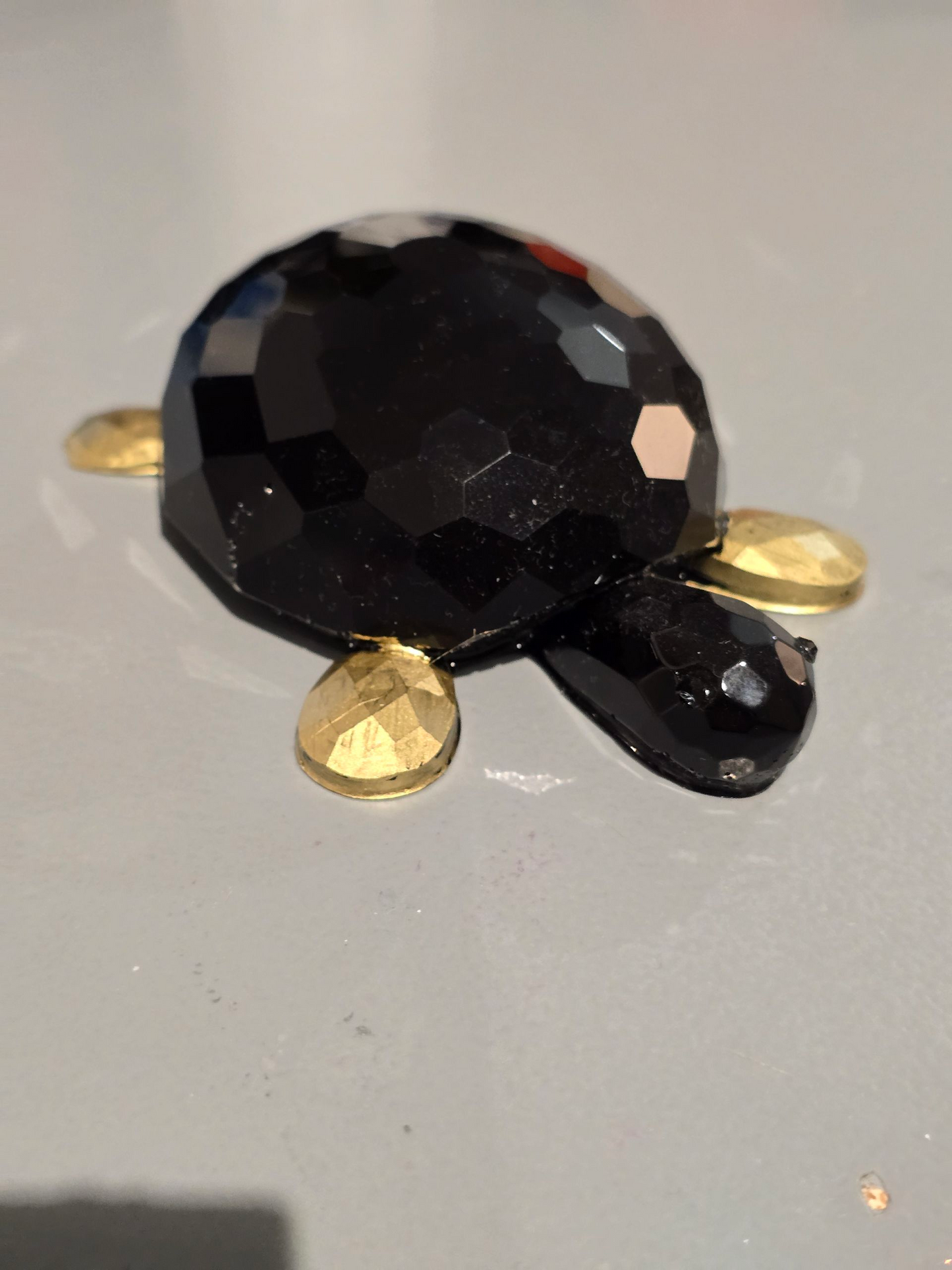 Turtle black Diamond cut and gold