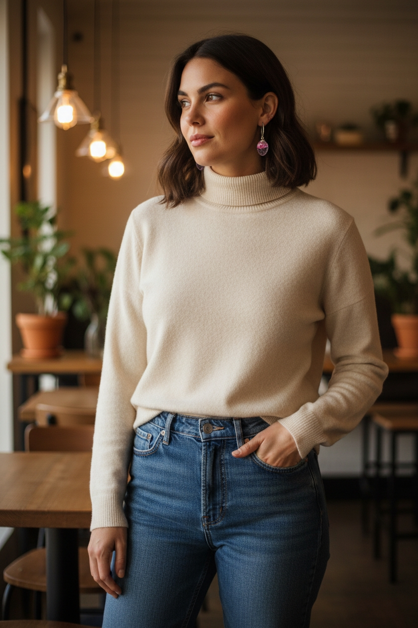 Earrings dangling with pink flowers