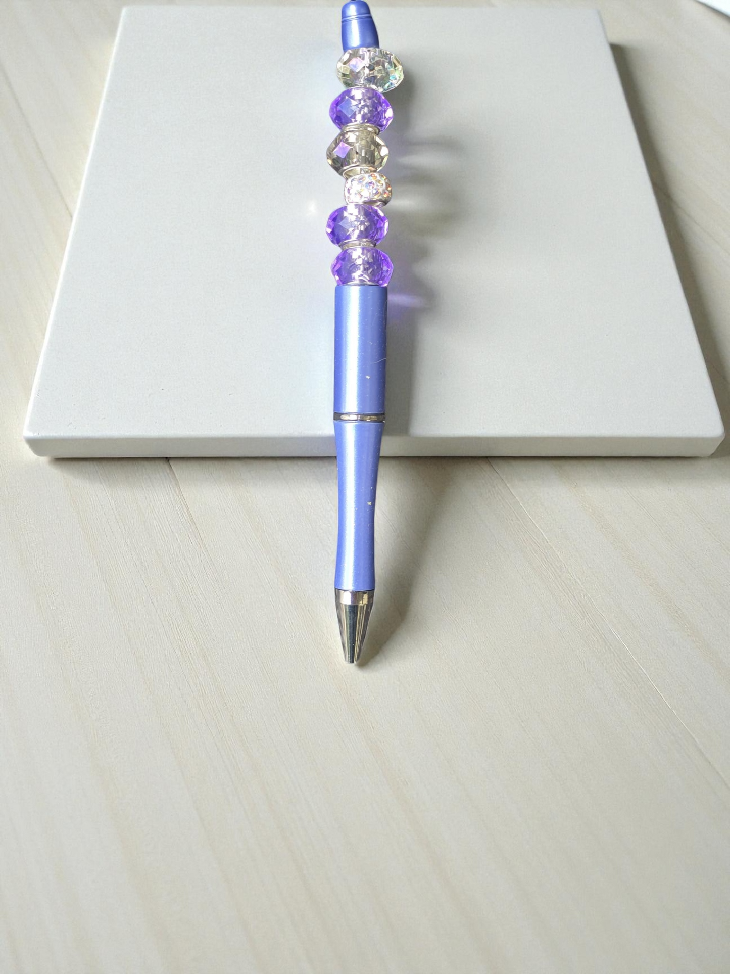 Beaded pen purple