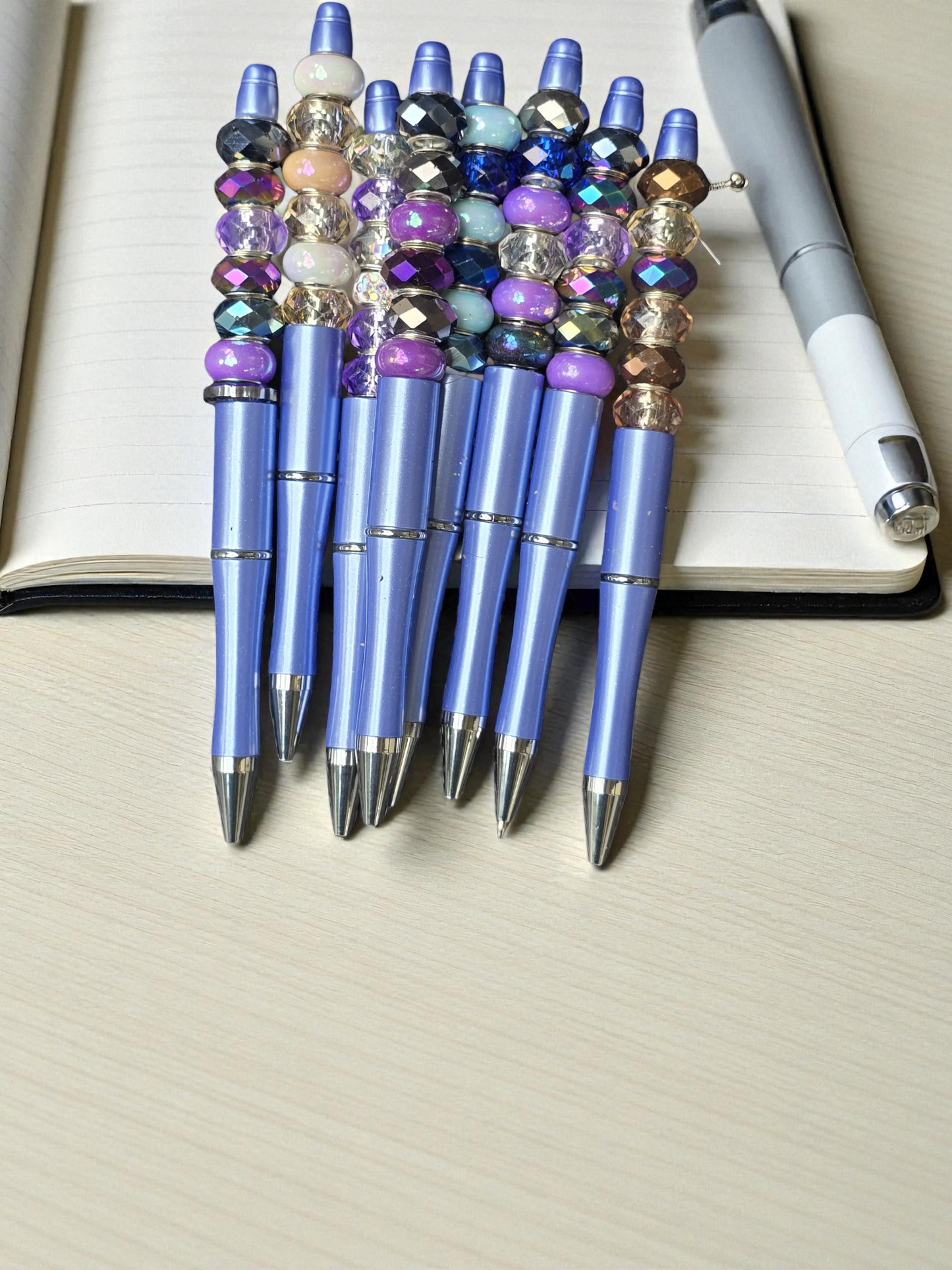 Beaded pen purple